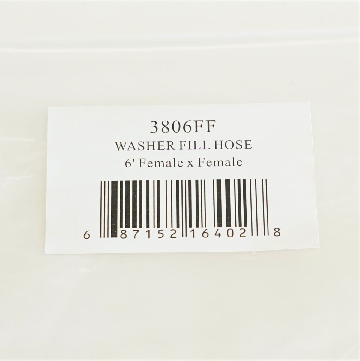 Supco 3806FF Washer & Dishwasher 6' Fill Hose Female x Female Fittings
