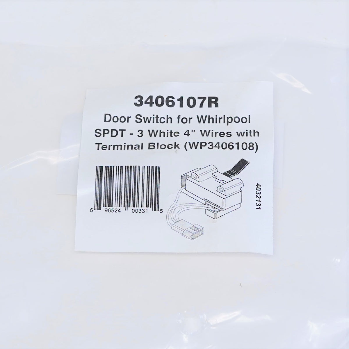 Dryer Door Switch for 3406107 Whirlpool Kenmore Roper PS346704 AP3132865