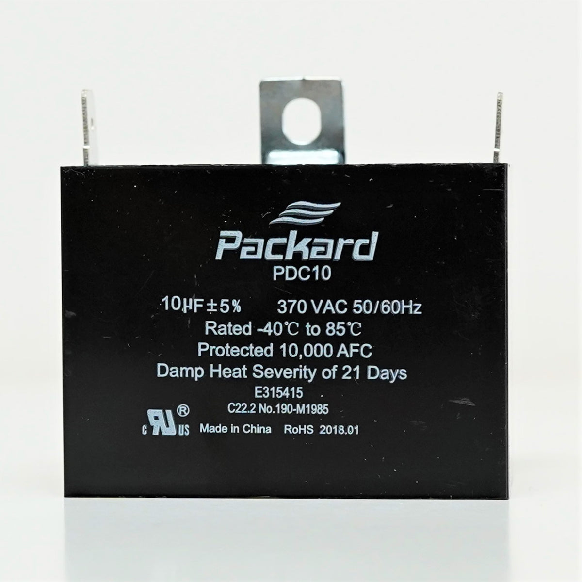 Packard PDC10 HVAC Dry Motor Run Capacitor 10 MFD/UF 370 Volts