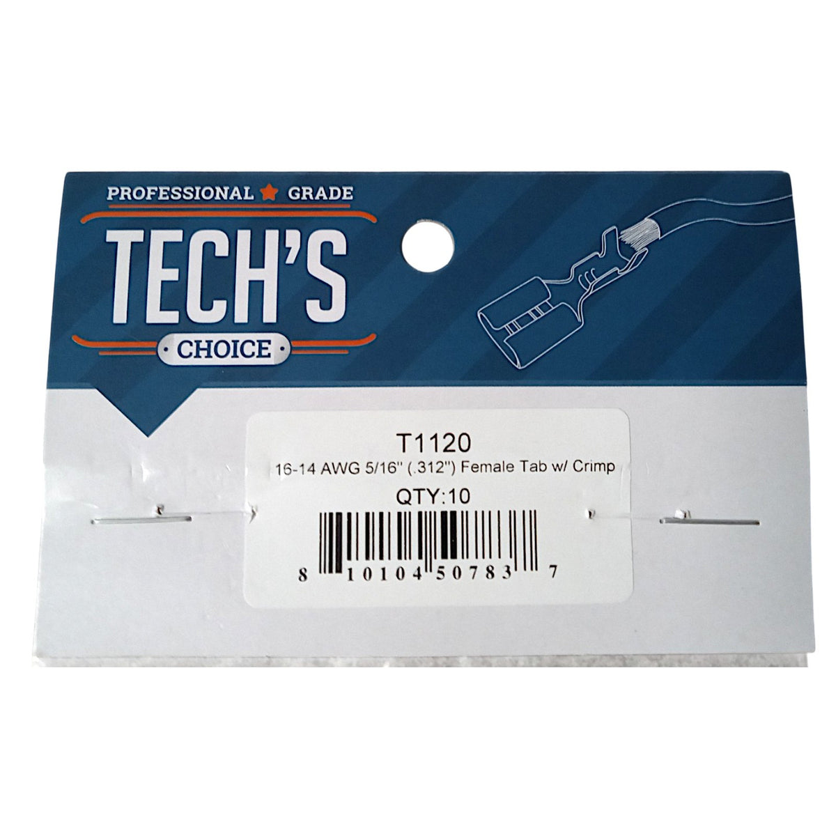Choice T1120 QD Non-Insulated Female Terminal Wire 16-14 Tab .312