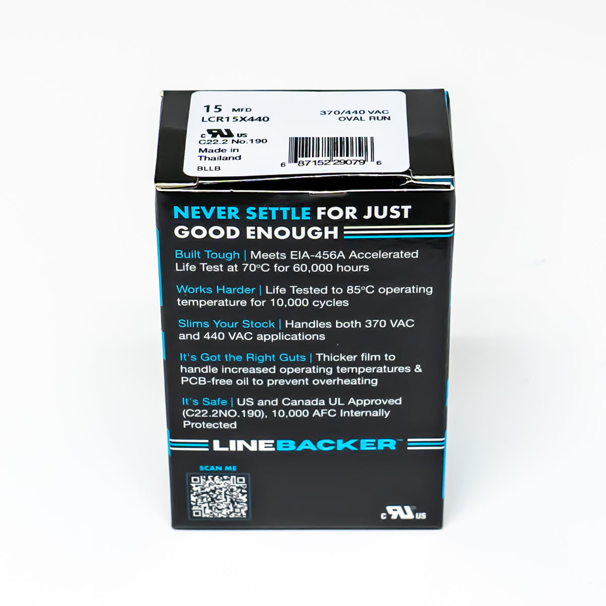 Supco Capacitor Oval Run 15 uf mfd 370/440 Volts for HVAC Motors