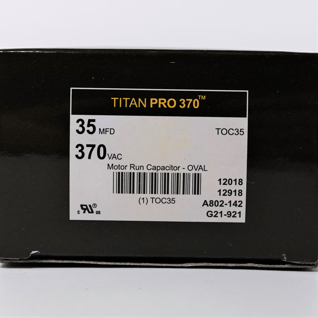 TitanPro TOC35 HVAC Oval Motor Run Capacitor 35 MFD/UF 370 Volts
