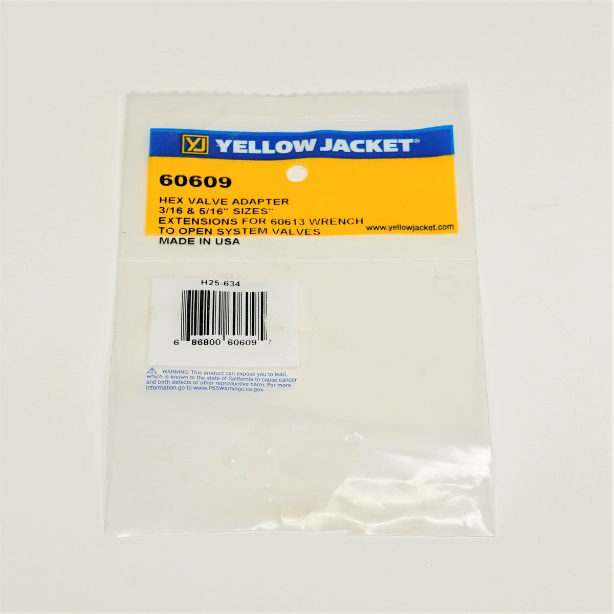 Yellow Jacket 60609 3/16" & 5/16" Hex Key Valve Adapter Refrigeration