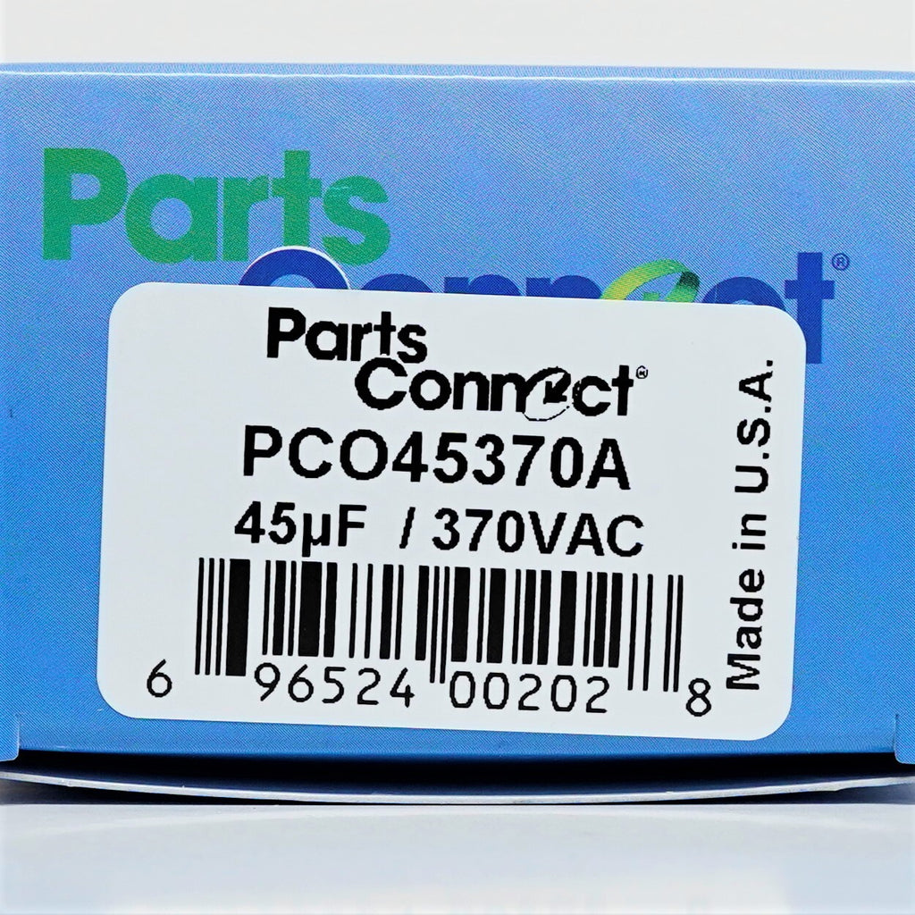 USA Run Capacitor 45 mfd (uf) 370 Volt Oval American Made PartsConnect PCO45370A