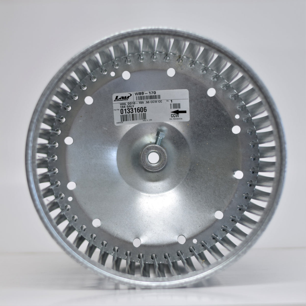 013316-06 Lau DD10-10A Blower Wheel Squirel Cage 10-5/8" x 10-5/8" x 1/2" CCW
