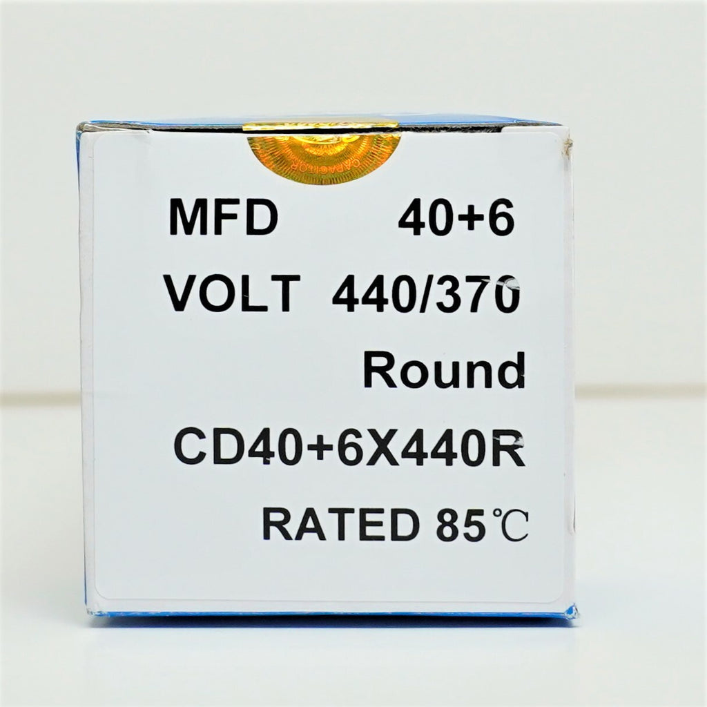 Supco CD40+6X440R HVAC Motor Round Dual Run Capacitor 40 + 6 MFD 440 Volts