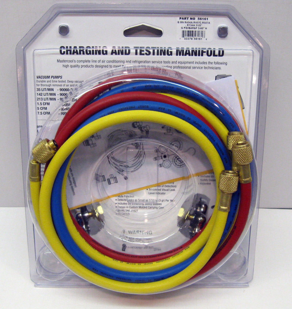 56161 Mastercool Air Conditioning Refrigeration Manifold w 60" Charging Hoses