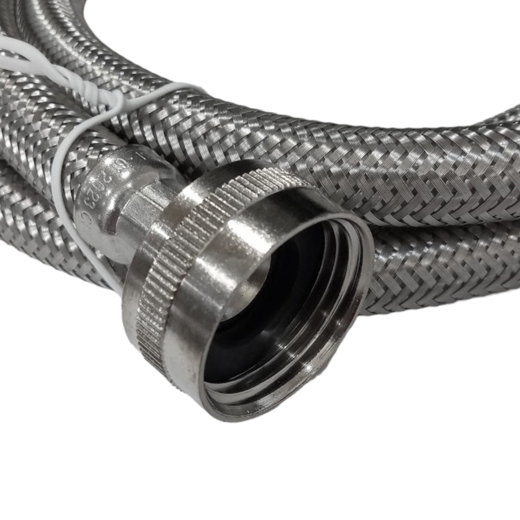 Stainless Steel Washing Machine 5' Set Inlet Fill Hoses with Washers