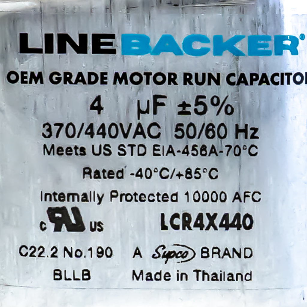 Supco Capacitor Oval Run 4 uf mfd 370/440 Volts for HVAC Motors