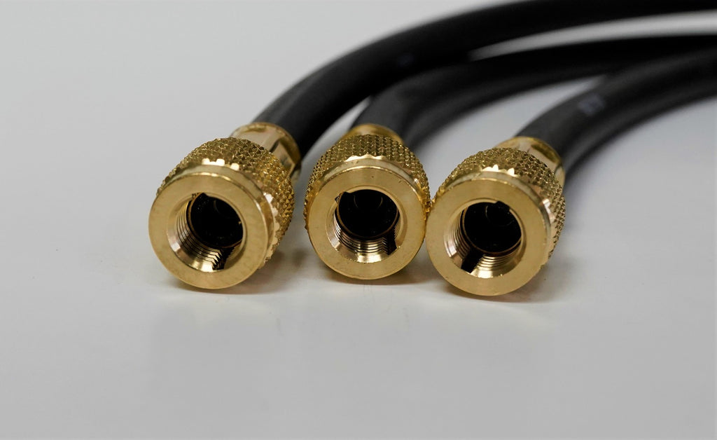 Yellow Jacket 42044 Heat Pump Charging Manifold with 60" Black Plus 1/4" Hoses,