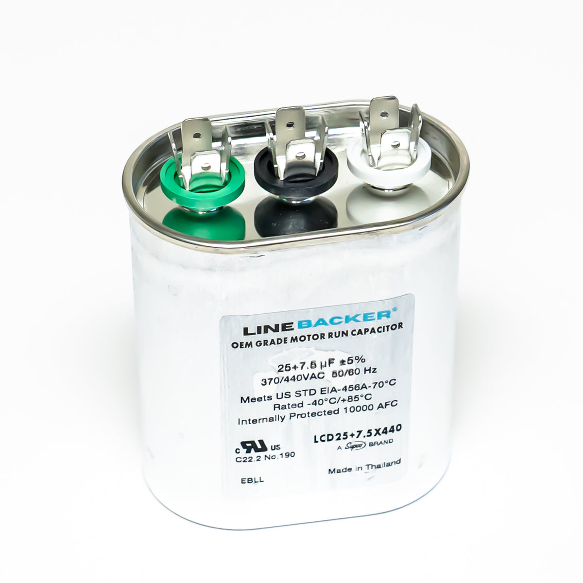 Supco Capacitor Oval Dual Run 25 + 7.5 uf mfd 370/440 Volts for HVAC Motors