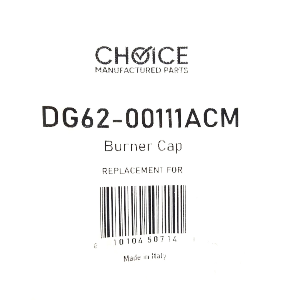 Choice Part DG62-00111A Gas Range Stove Small Burner Cap for Samsung.