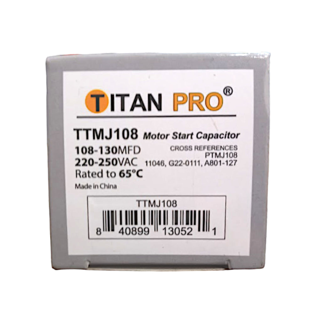 Packard PTMJ105 Motor Start Capacitor. 105-126 MFD UF / 220-250 VAC