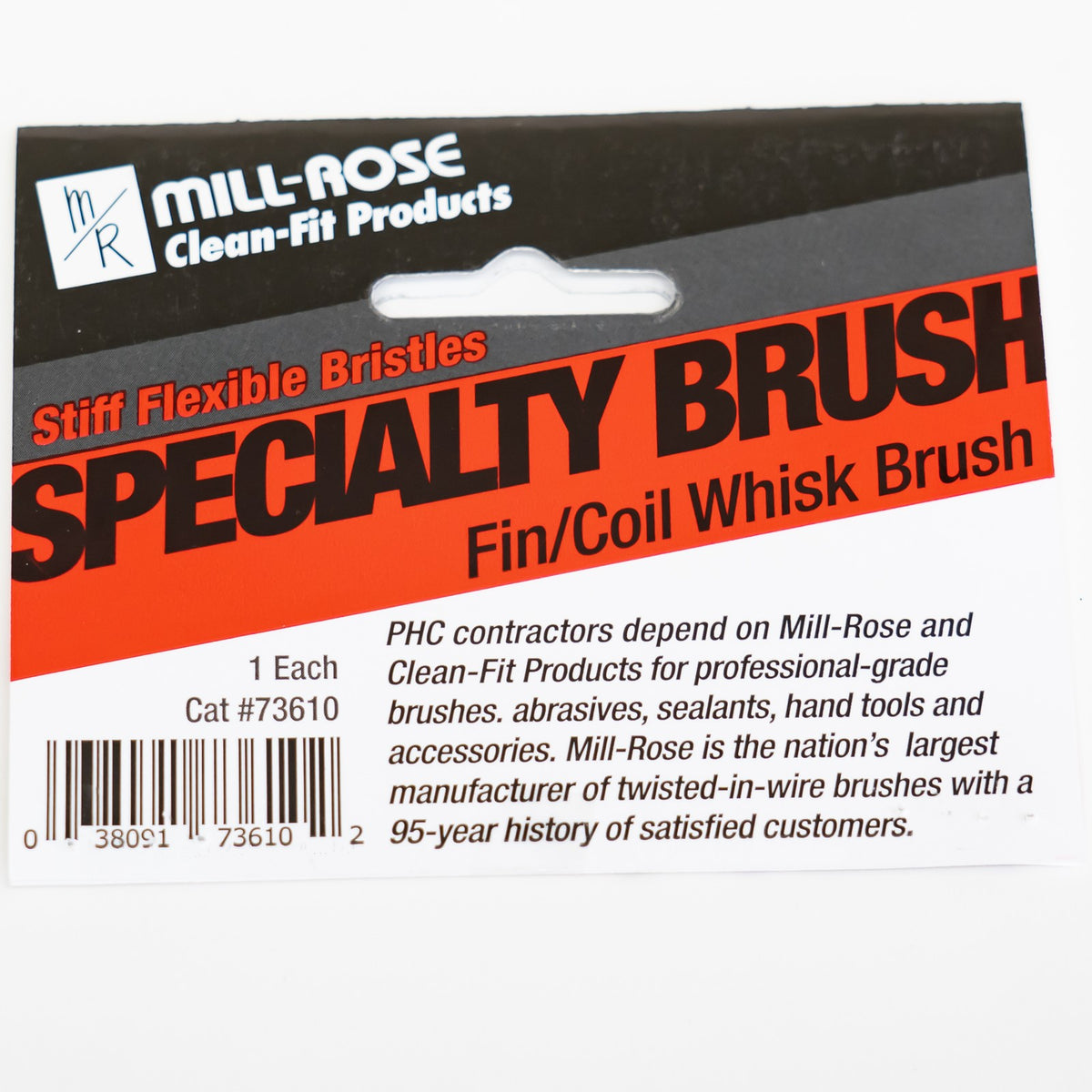 HVAC Fin Coil Whisk Brush Mill Rose Clean Fit 73610 Stiff Flexible Bristles