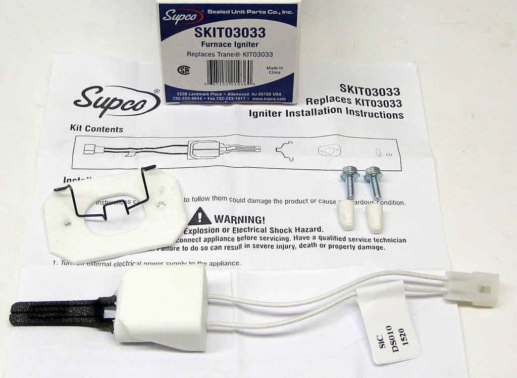 Furnace Hot Surface Ignitor for Trane KIT-3033 KIT03033 Roof Top Units