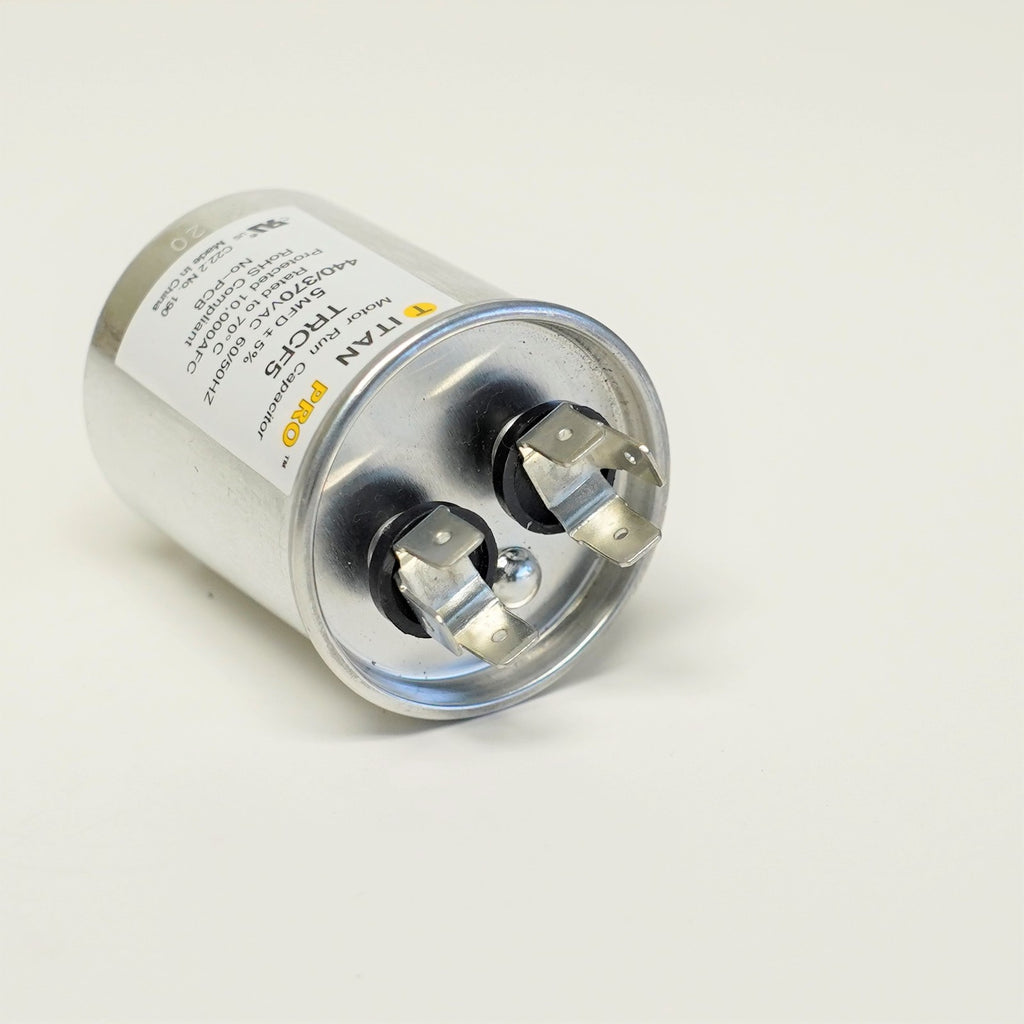 TitanPro TRCF5 HVAC Round Motor Run Capacitor. 5 MFD/UF 440/370 Volts