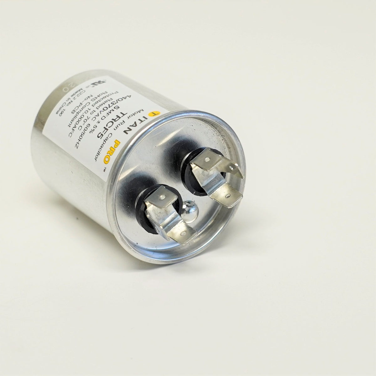TitanPro TRCF5 HVAC Round Motor Run Capacitor. 5 MFD/UF 440/370 Volts