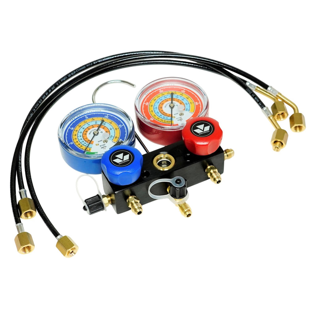 Aluminum Charging Manifold with 18" Hoses R600a R290 R134a HVAC Refrigeration