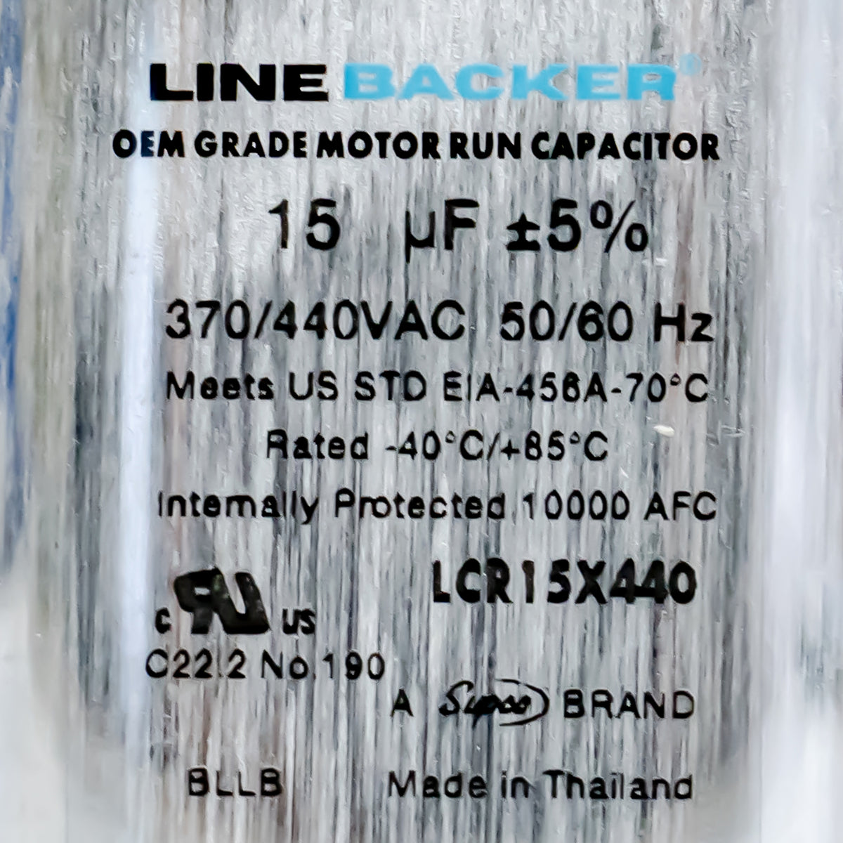 Supco Capacitor Oval Run 15 uf mfd 370/440 Volts for HVAC Motors