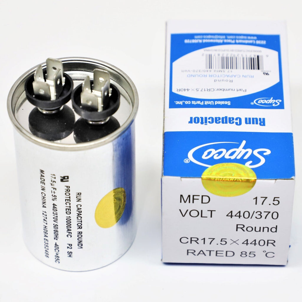 Supco CR17.5X440R HVAC Motor Round Run Capacitor 17.5 MFD 440 Volts