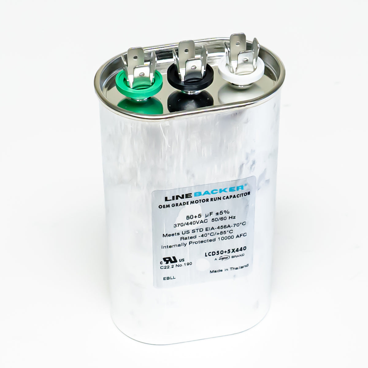 Supco Capacitor Oval Dual Run 50 + 5 uf mfd 370/440 Volts for HVAC Motors