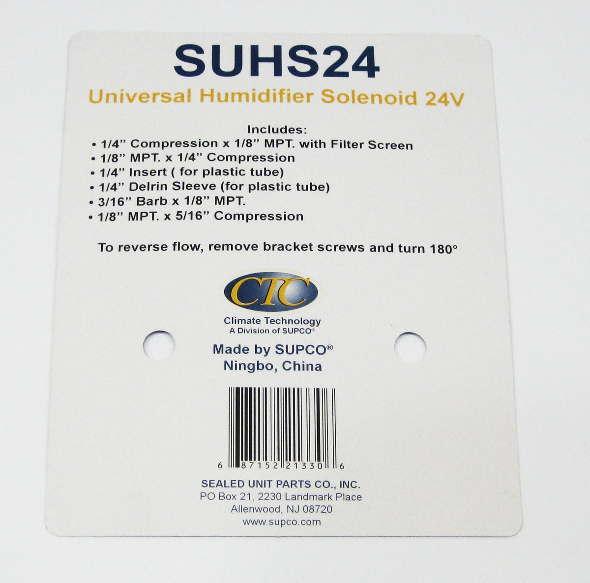 Humidifier Solenoid Valve for Honeywell 32001639-002 UHS24