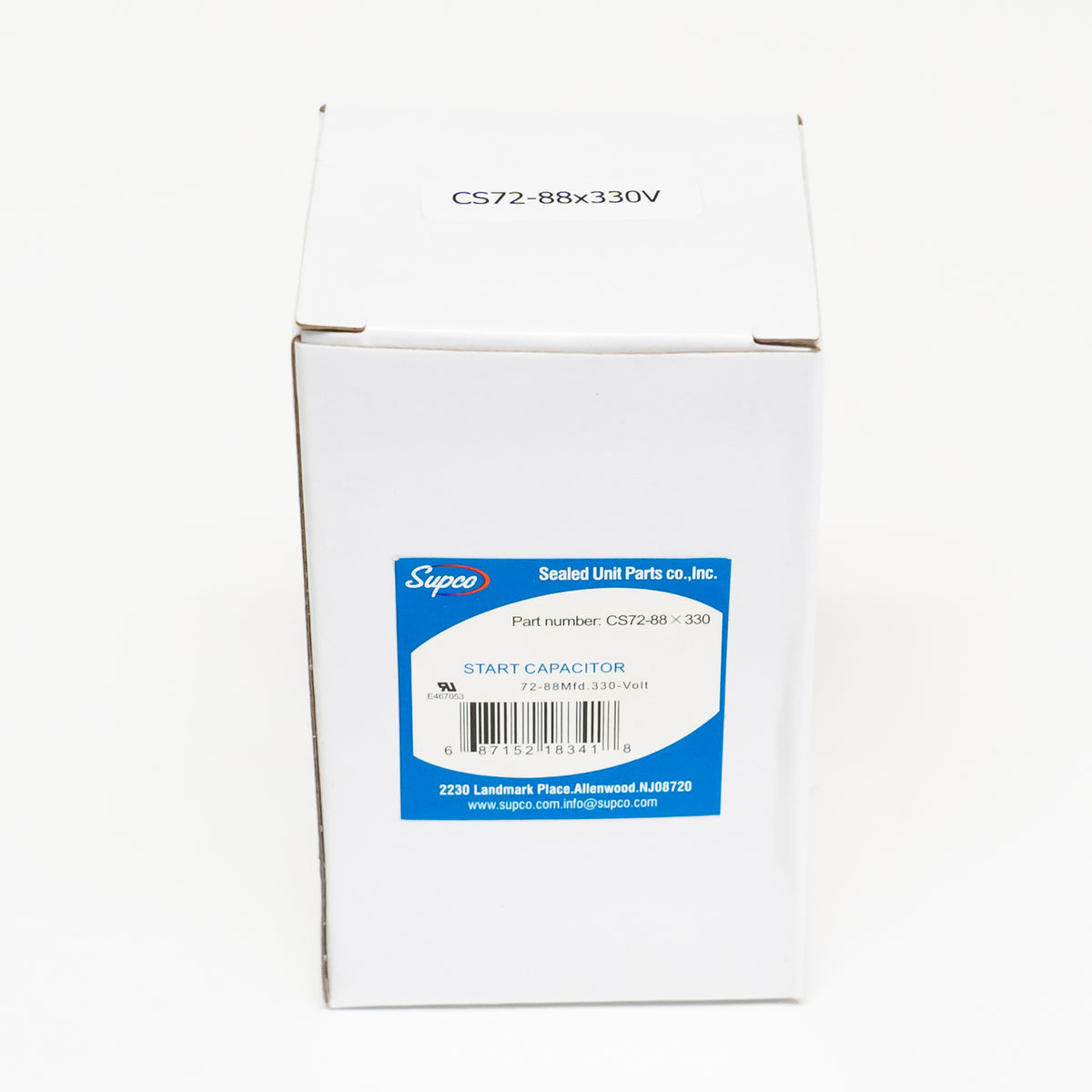 Supco Motor Start Capacitor 72-88 MFD UF / 330 VAC