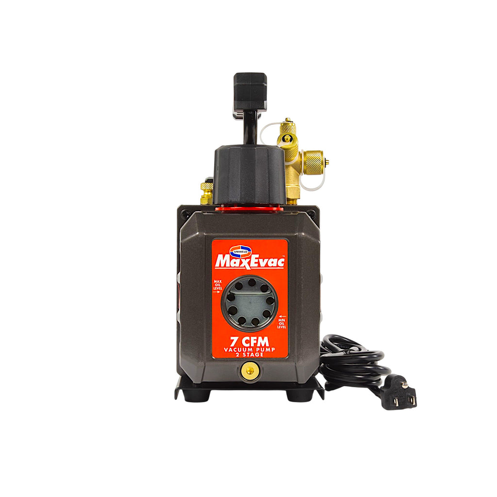 Uniweld MEVP7S MaxEvac Sparkless 7 CFM 2-Stage Vacuum Pump 15 Microns 3/4HP 115