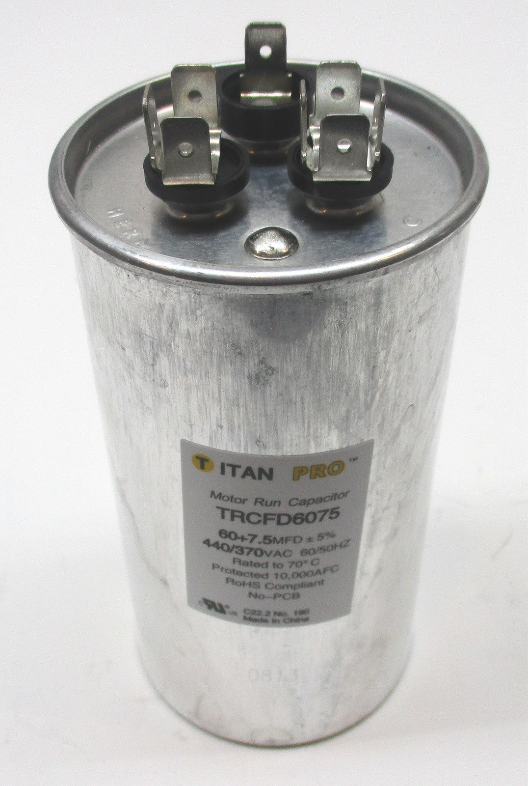 TitanPro TRCFD6075 HVAC Round Dual Motor Run Capacitor 60/7.5 MFD/UF440/370