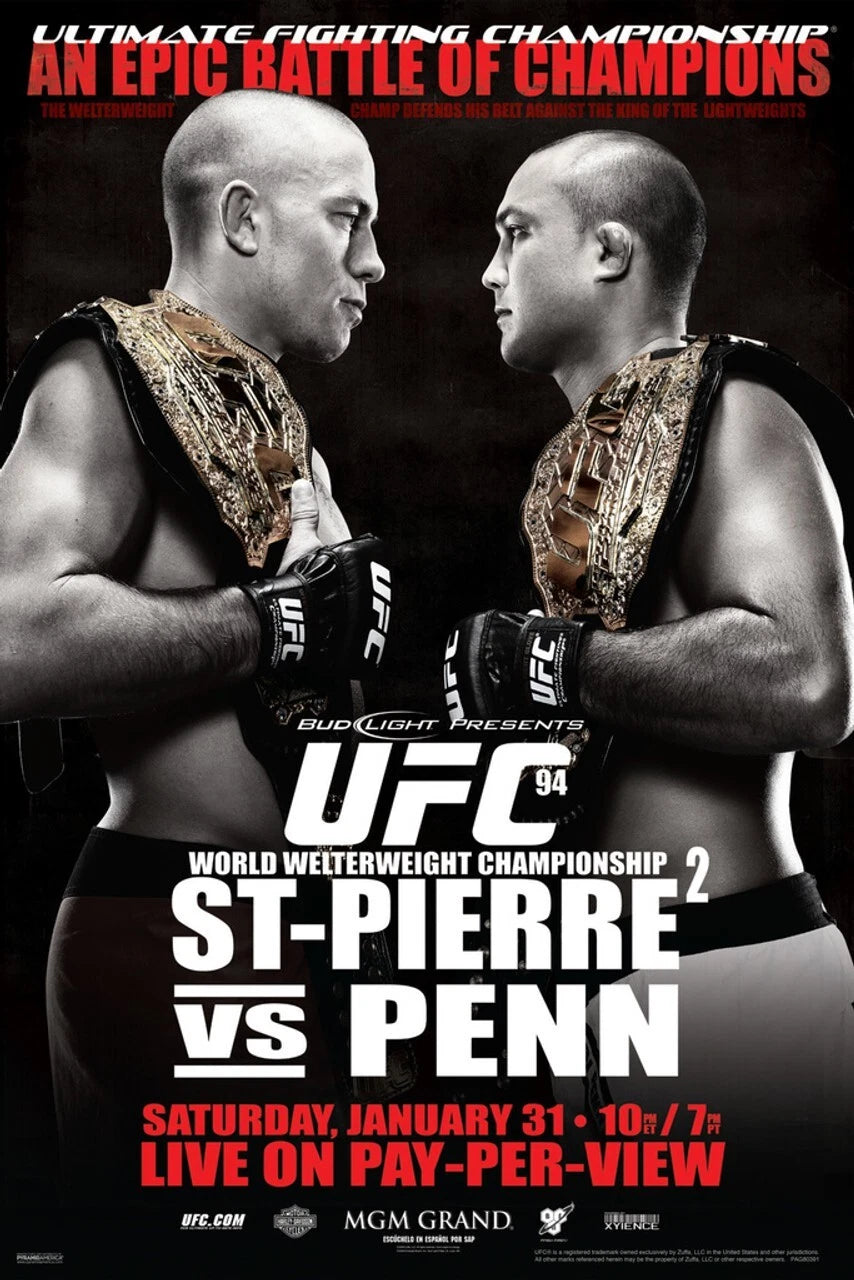 UFC 94 George St Pierre vs BJ Penn Jon Jones Nate Diaz 11x16 - Poster | Canvas Wall Art Print
