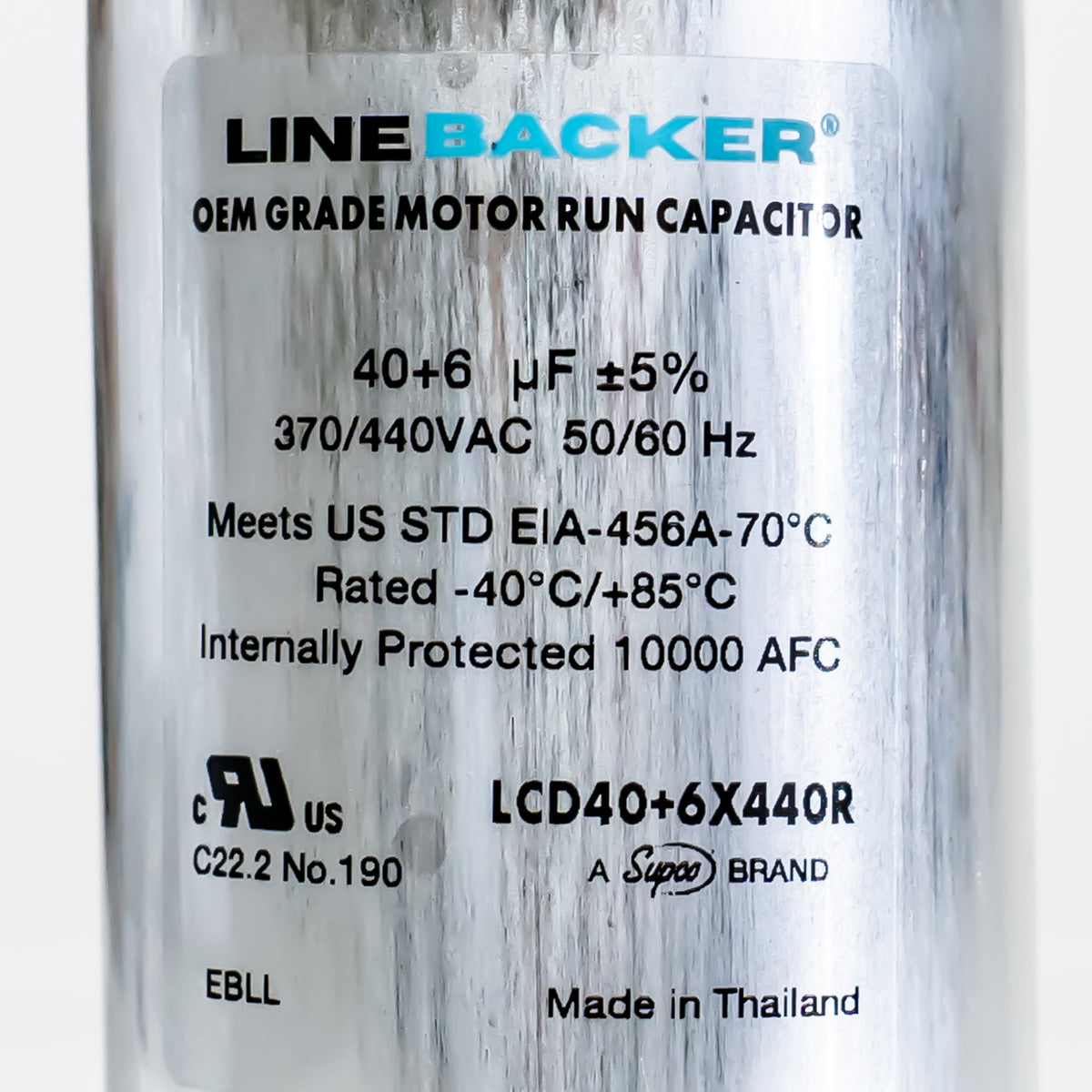 Supco Capacitor Round Dual Run 40 + 6 uf mfd 370/440 Volts for HVAC Motors