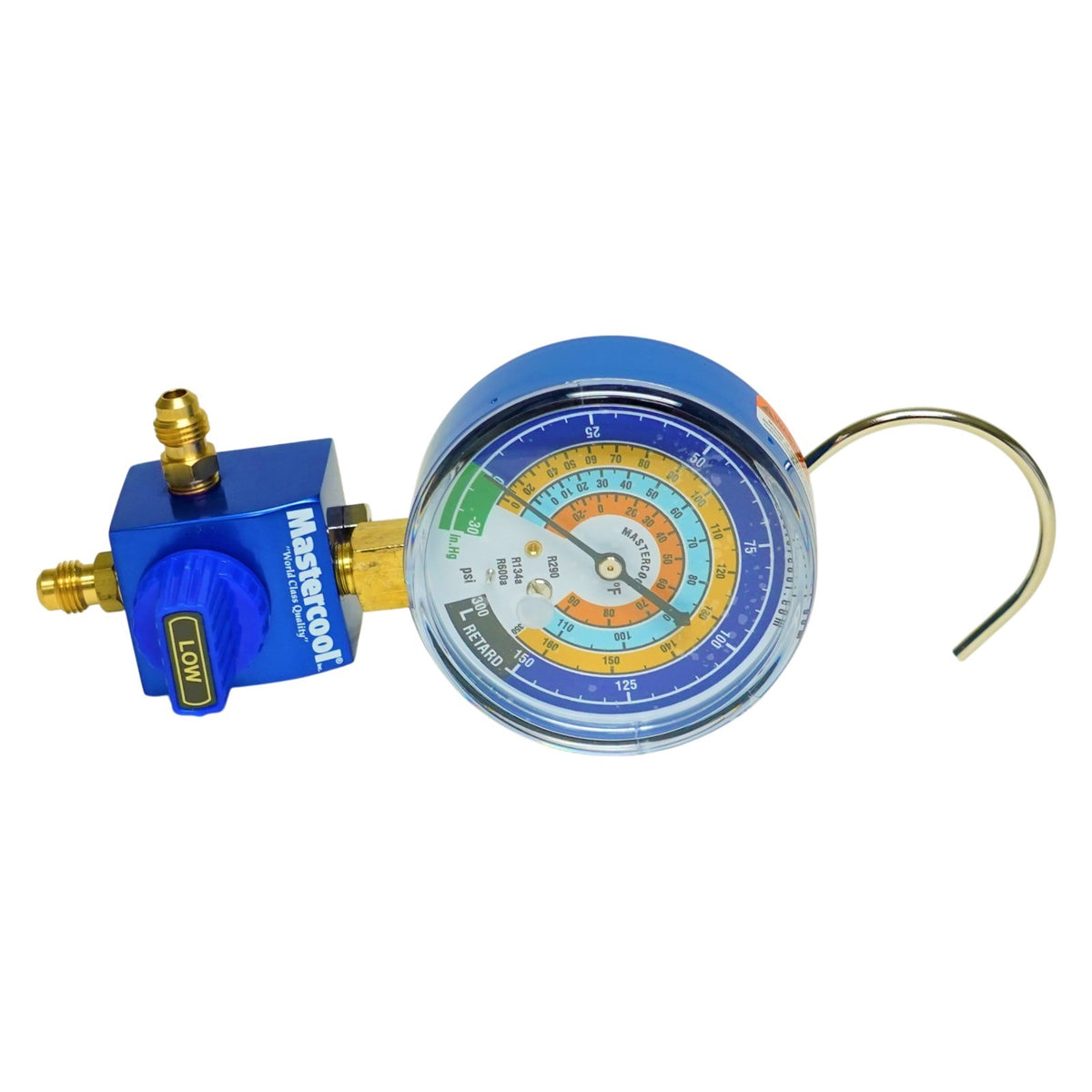 Mastercool 92103-53-1/4 Manifold Gauge with 1/4" Ball Valve for R600a R290 R134a