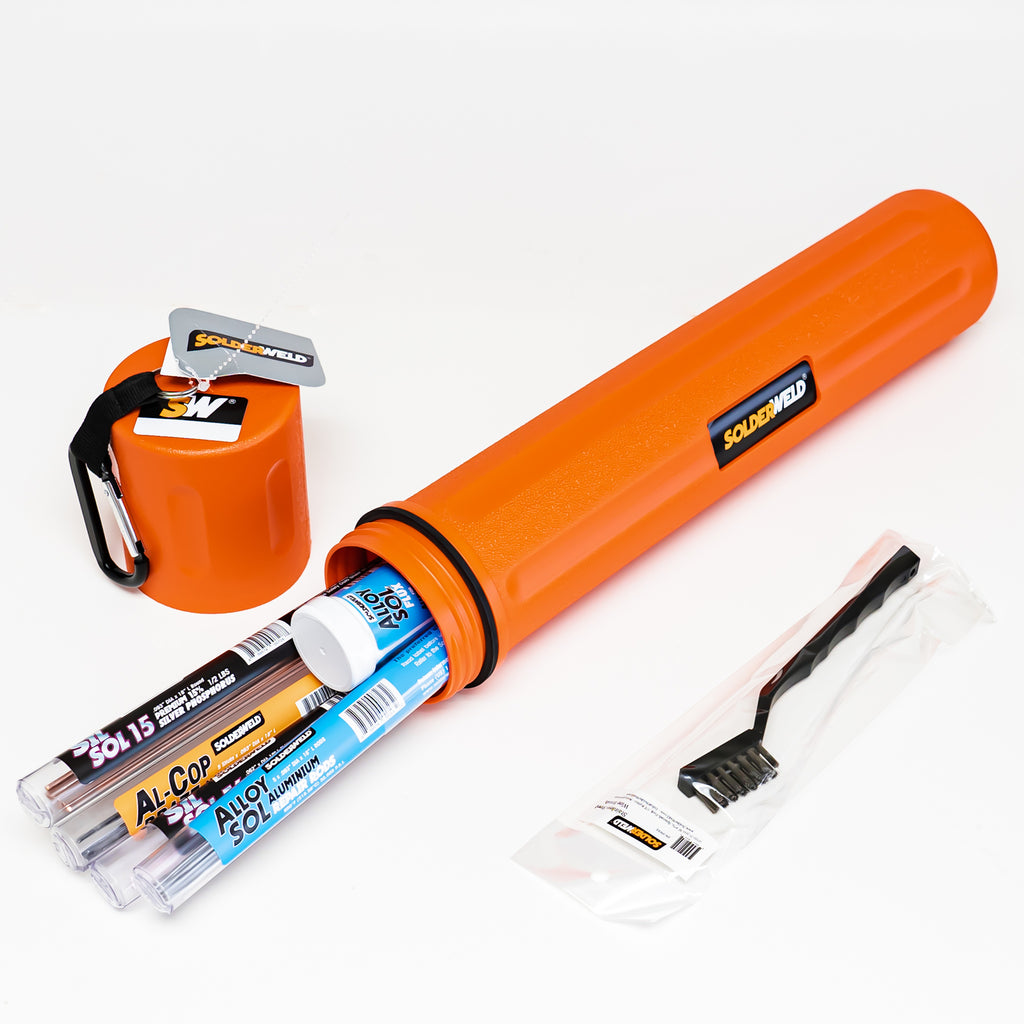 Solderweld SW-HVAK Brazing Pack 56% and 15% Braze Rods Al-Cop Solder and Flux