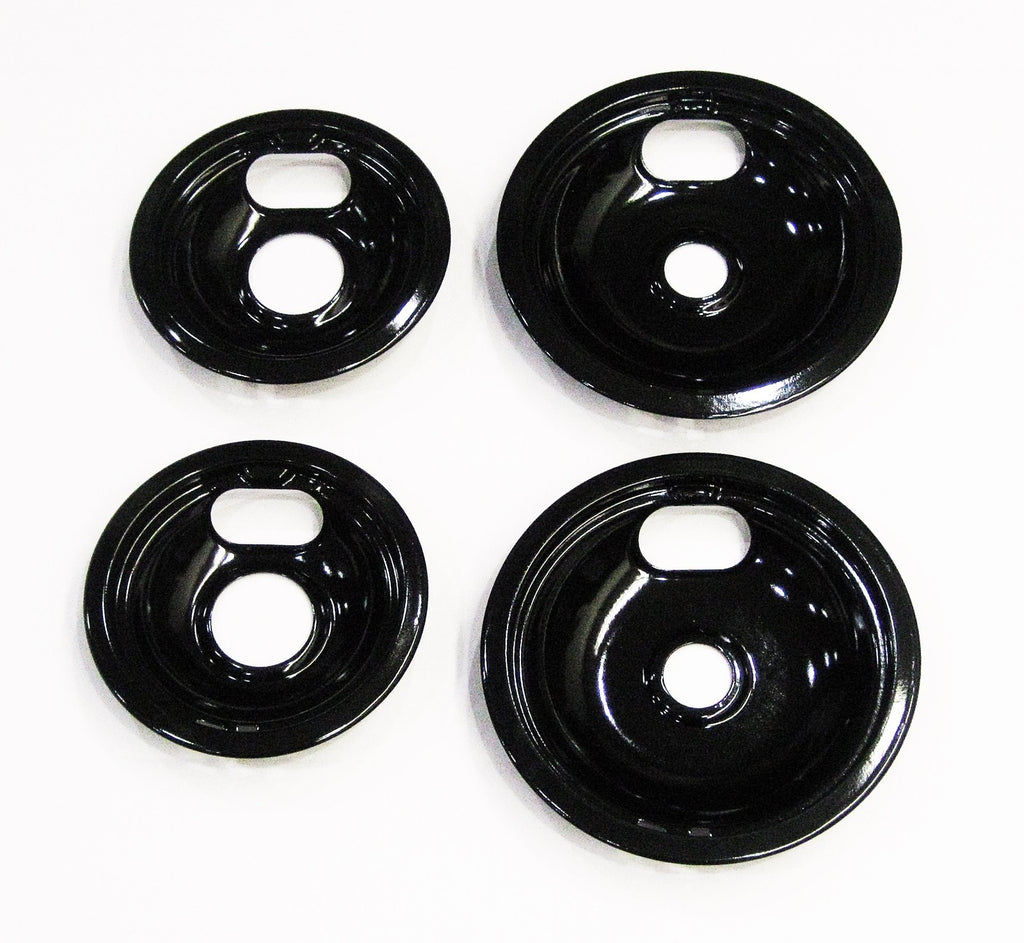 Range Burner Drip Bowl Set for Whirlpool 2 of W10290353 2 of W10290350 Porcelain