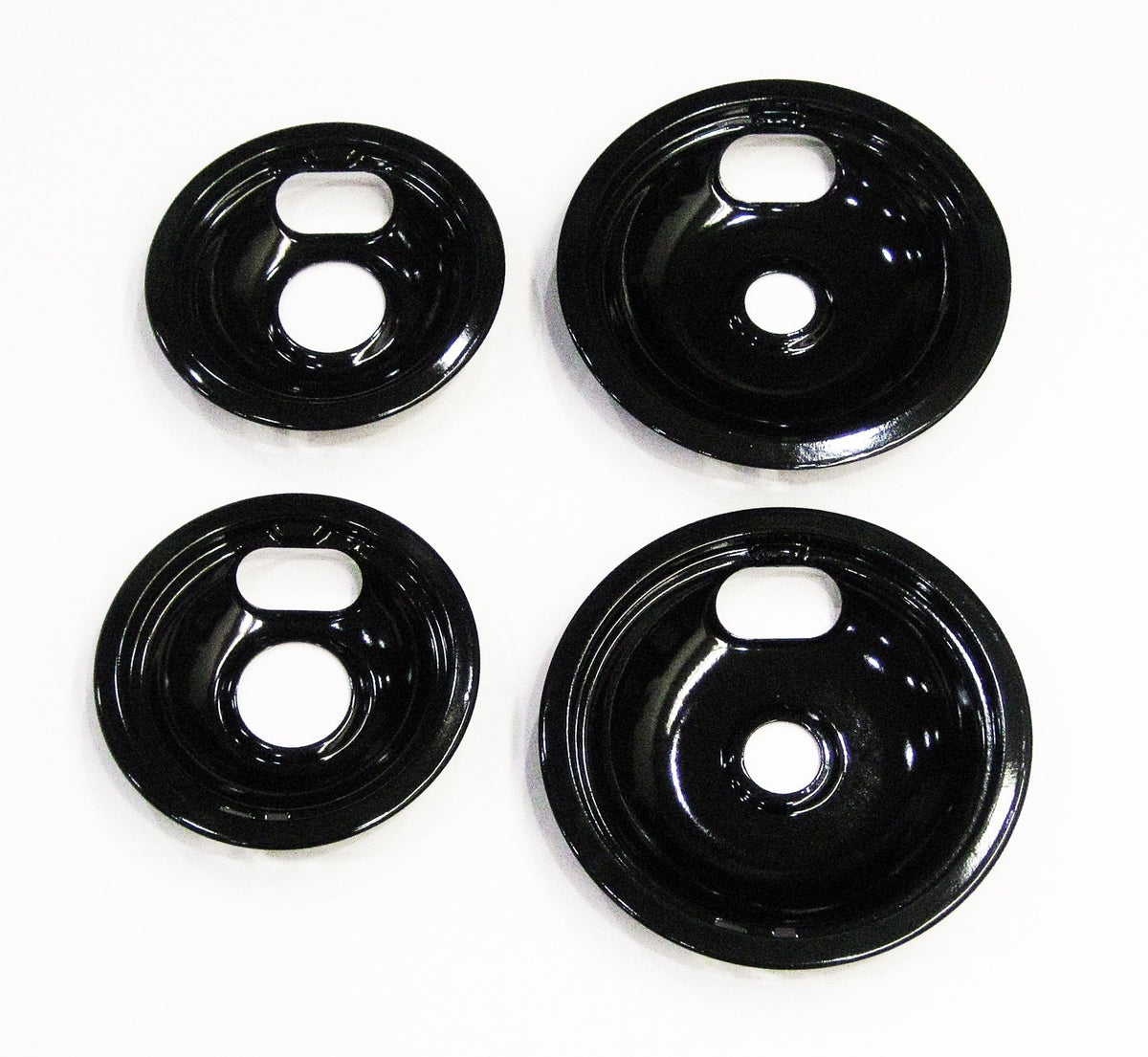 Range Burner Drip Bowl Set for Whirlpool 2 of W10290353 2 of W10290350 Porcelain