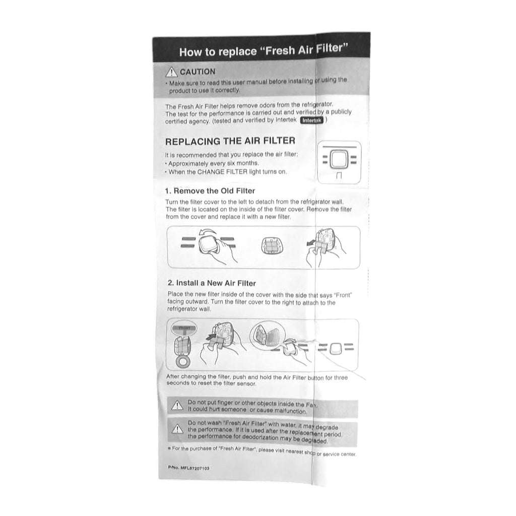 Air Purifying System Fresh Air Filter Replacement for LG ADQ73334008 Model