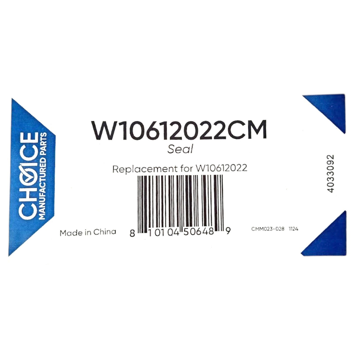 Choice W10612022CM Clothes Dryer Drum Seal Kit for Whirlpool