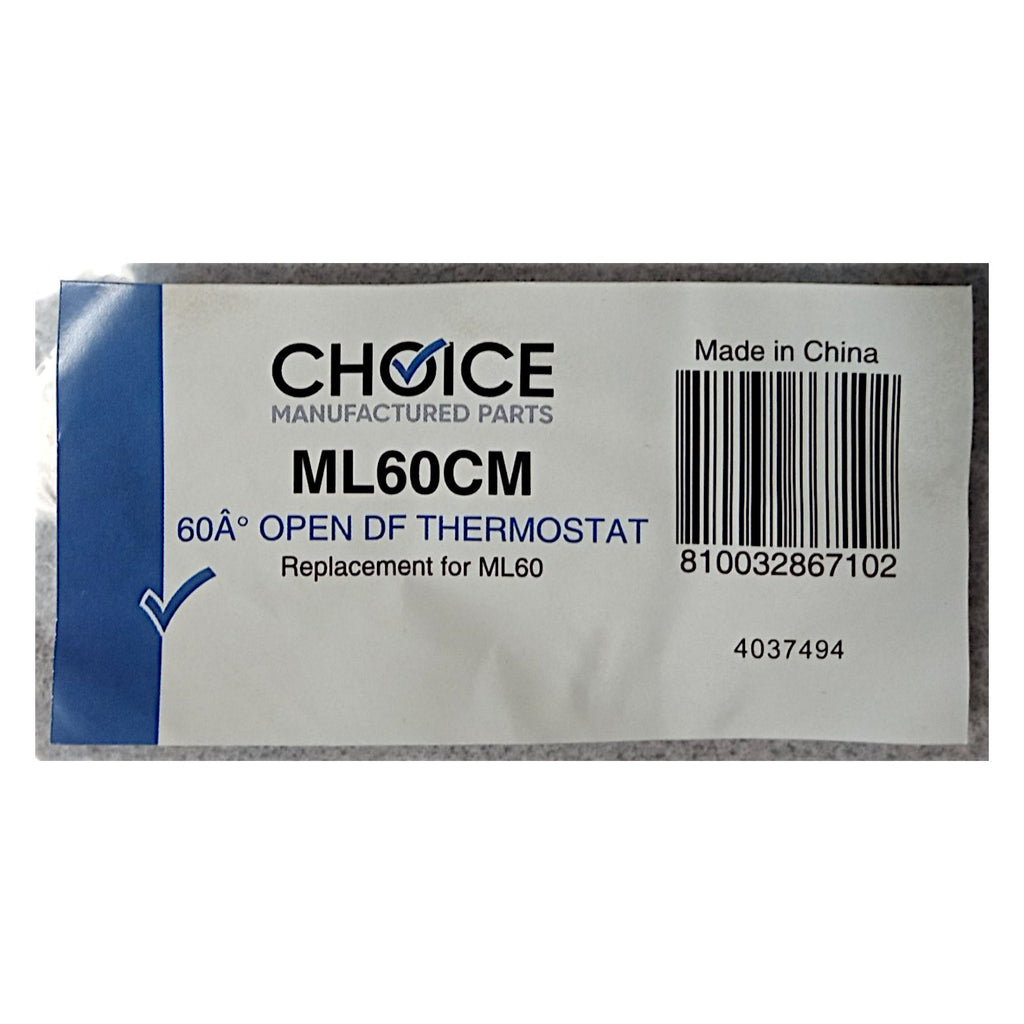 ML60-5 PACK Choice Refrigerator Defrost Thermostat L-60 degree