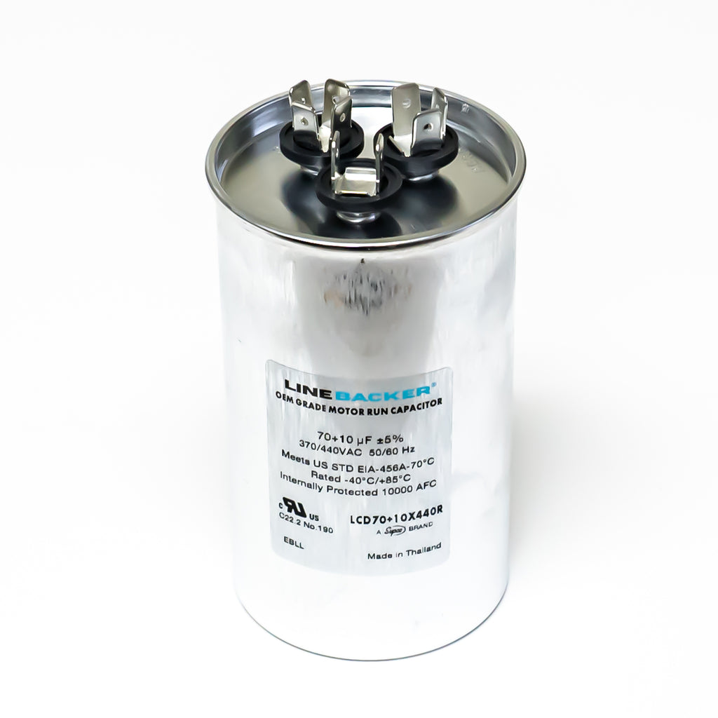 Supco Capacitor Round Dual Run 70 + 10 uf mfd 370/440 Volts for HVAC Motors