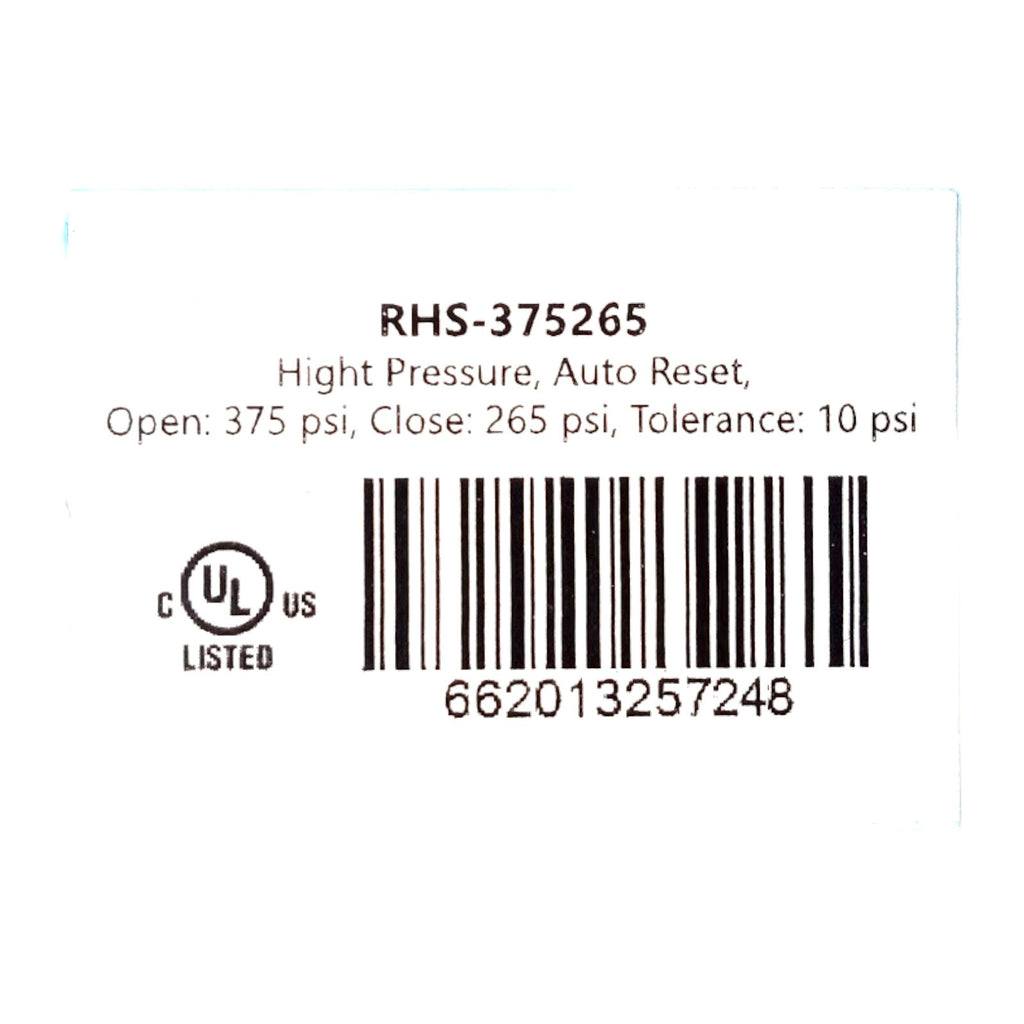 Ranco RHS-375265 High Pressure Switch Open 375 Close 265 PSI HVAC Refrigeration