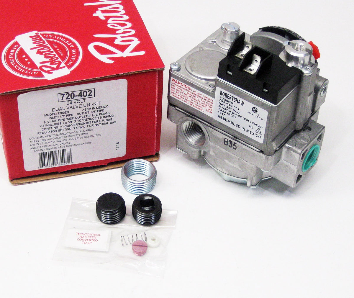 720-402 Robertshaw Gas Heating Furnace Valve 24V 7200ER