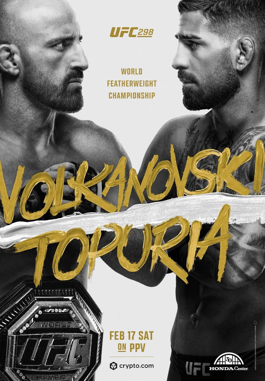 UFC 298 Alexander Volkanovski vs Ilia Topuria Whittaker Costa 11x16 - Poster | Canvas Wall Art Print