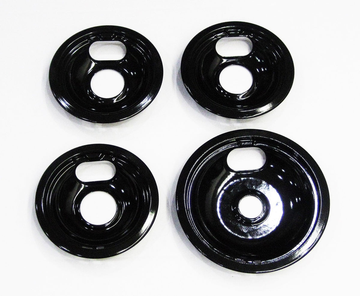 Range Burner Drip Bowl Set for Whirlpool 3 of W10290353 1 of W10290350 Porcelain