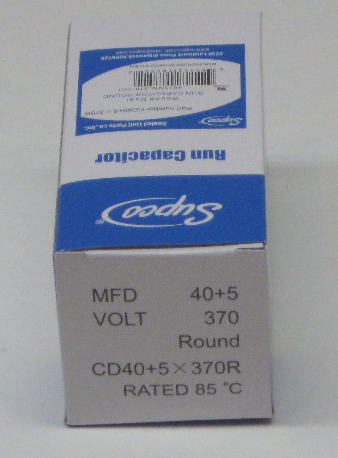 Air Conditioning HVAC Round Dual Motor Run Capacitor 40 + 5 MFD 370 Volt