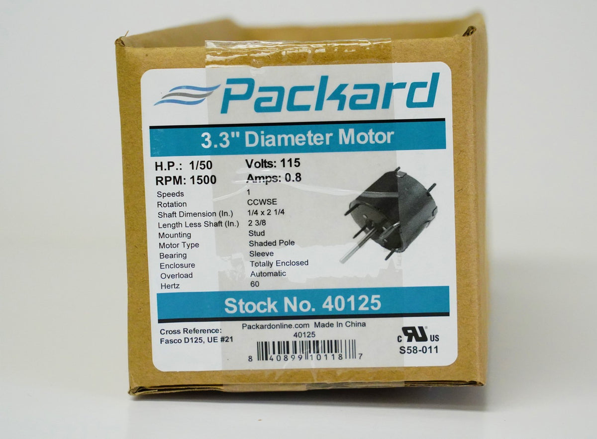 40125 3.3" Motor 1/50 HP 1500 RPM 115 Volts CCW Rotation Replaces Fasco D125 U21
