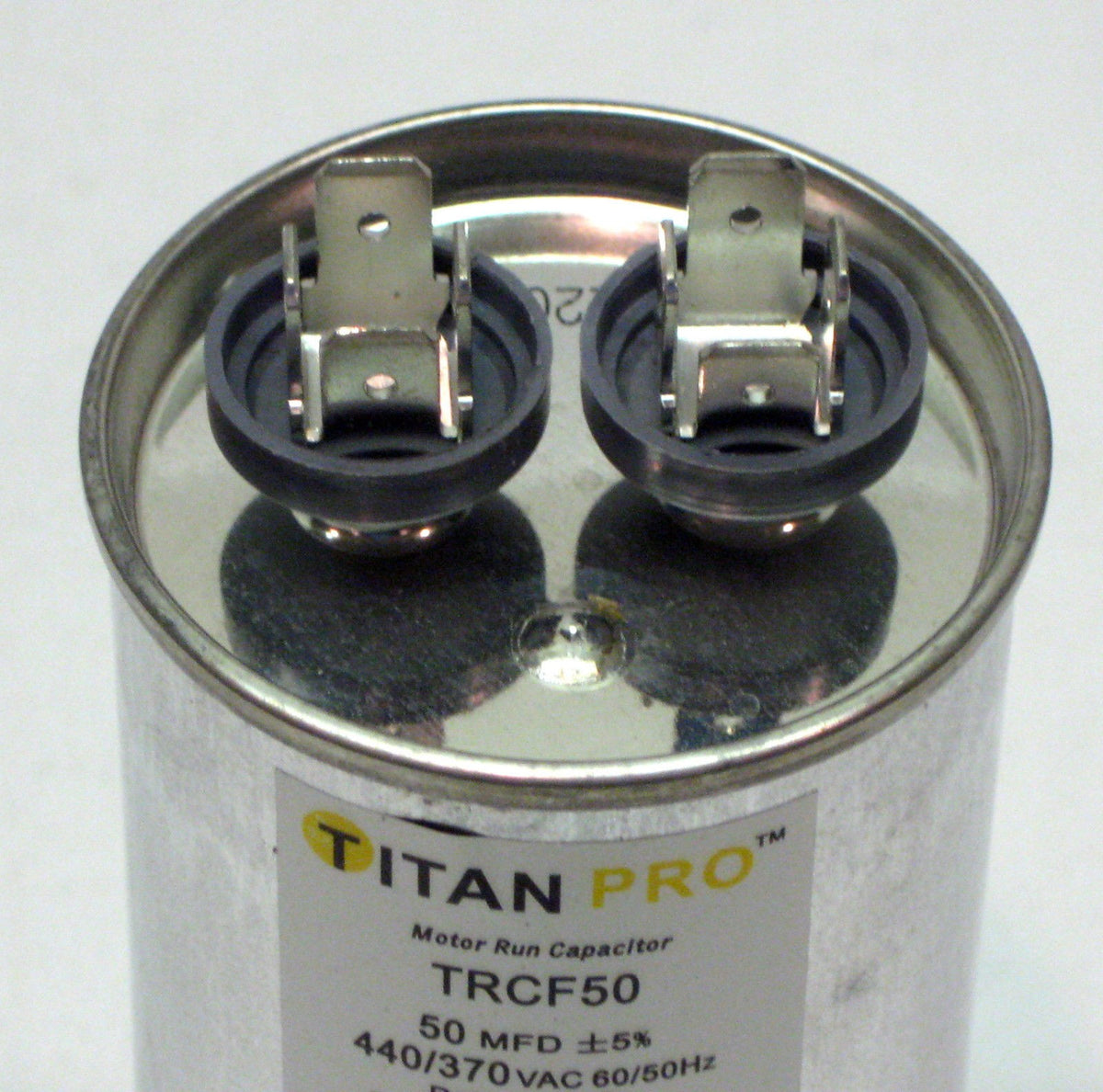 TitanPro TRCF50 HVAC Round Motor Run Capacitor. 50 MFD/UF 440/370 Volts