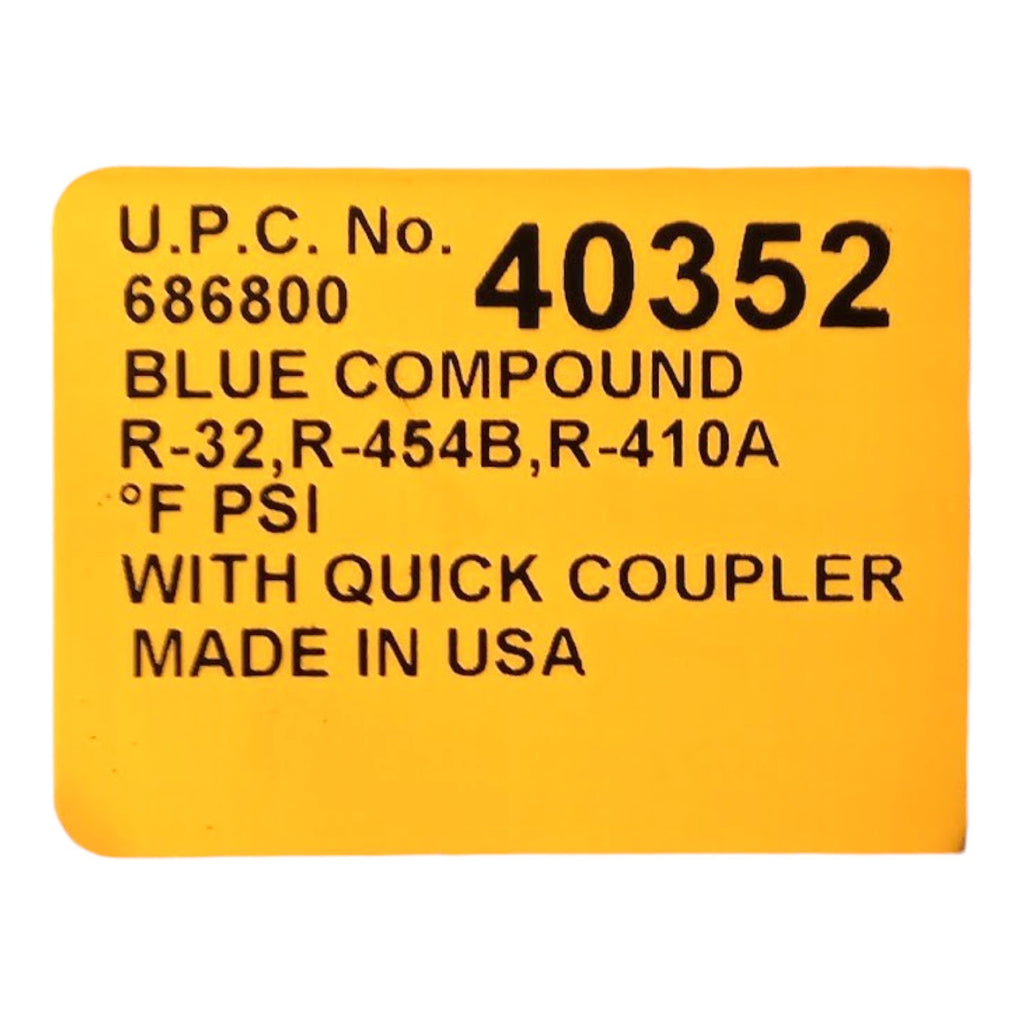 Yellow Jacket 40352 Compound Blue Test Gauge R-32/454B/410A with Quick Coupler