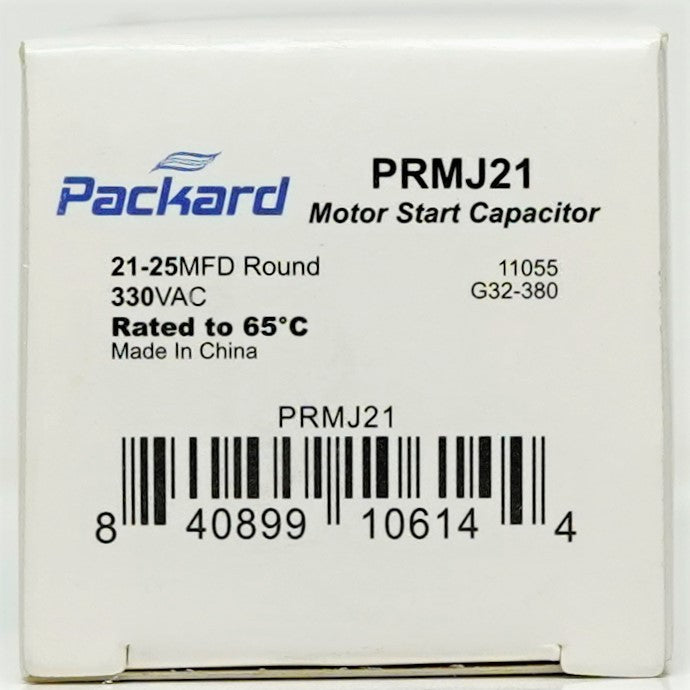 Packard PRMJ21 Motor Start Capacitor 21-25 MFD UF / 330 VAC