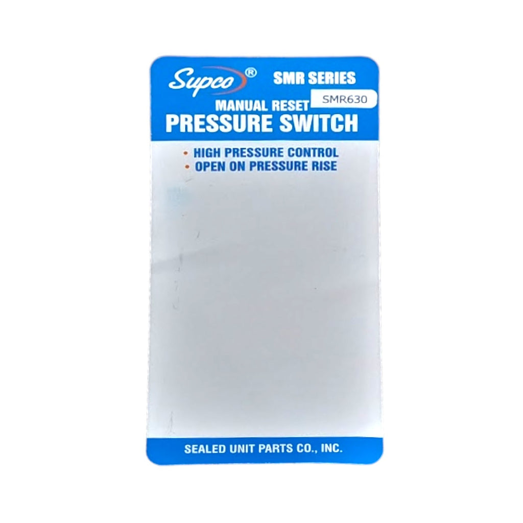 Supco SMR630 High Pressure Switch Manual Reset 630 PSI HVAC Refrigeration
