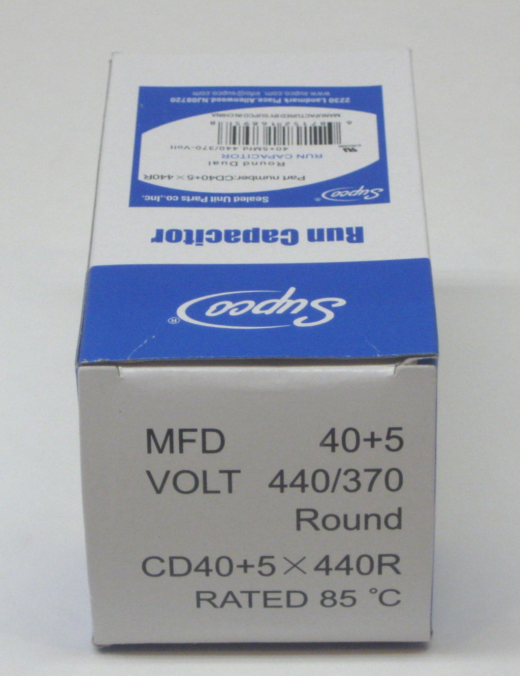 Air Conditioning HVAC Round Dual Motor Run Capacitor 40 + 5 MFD 440 Volt